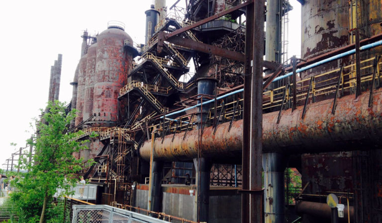 The Hoover-Mason Trestle, by the Bethlehem Steel blast furnaces